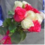 Букет из 9 белых и розовых роз